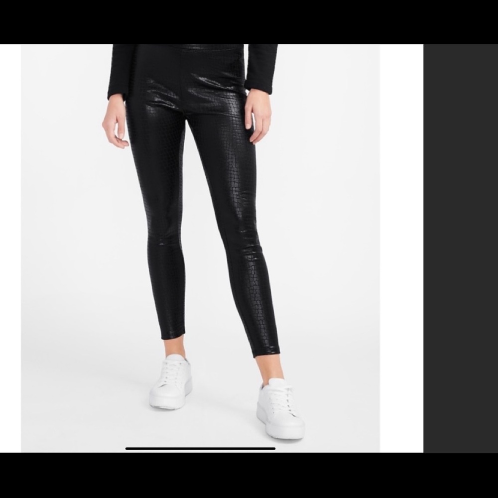Express Crocodile Leather Black Leggings- Brand New Never Worn
